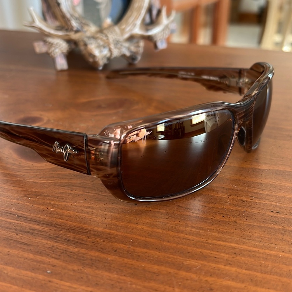 Maui Jim Brown Transparent Frame Polarized Sunglasses
